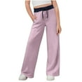 thumbnail image 1 of BLVB Teen Girls Sweatpants Wide Leg Elastic Waist Drawstring Lounge Pants Athletic Trousers with Pockets Size 3-15, 1 of 7
