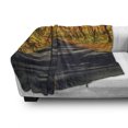thumbnail image 3 of Fall Soft Flannel Fleece Throw Blanket, Endless Rural Road Through Vibrant Treed Corridor Landscape Scenic Countryside View, Cozy Plush for Indoor and Outdoor Use, 60" x 80", Multicolor, by Ambesonne, 3 of 6