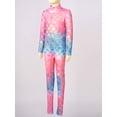 thumbnail image 5 of Haitryli Girls Full Length Long Sleeve Unitard Leotard Mermaid Fish Scale Gymnastic Jumpsuit Type D 11-12, 5 of 7