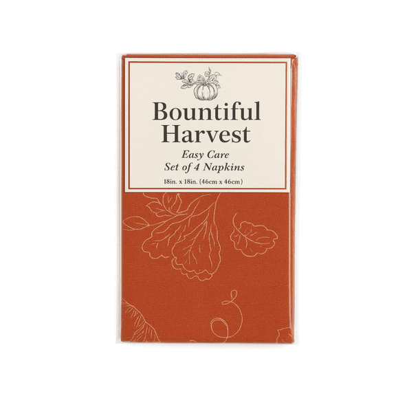 Thanksgiving Napkins (4-Pack) – Reusable Fall Table Décor for Holiday Gatherings