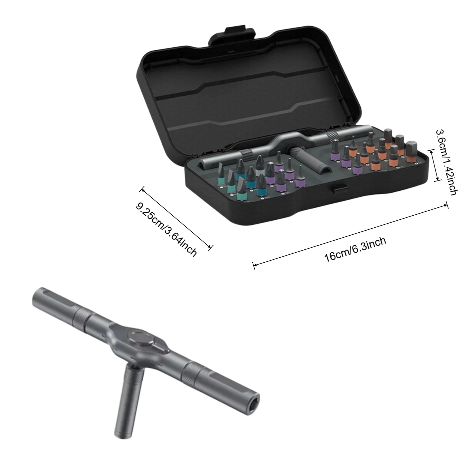 24-in-1 Ratchet Screwdriver Tool Set, Multi-Function Screwdriver Kit with Removable T-Ratchet Handle for DIY and Household Repair