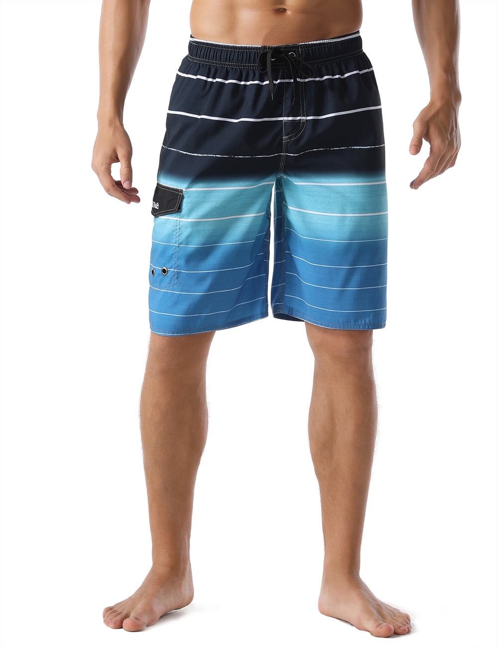 Mens Clothing Beachwear Boardshorts and swim shorts Thom Browne Synthetic Striped Drawstring Swim Shorts in Blue for Men 