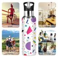 thumbnail image 7 of Yayeee 20oz Double Wall Stainless Steel Water Bottle with Flip Straw, Retro Round, 7 of 7