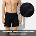 thumbnail image 5 of Men's Cotton Shorts with Pockets and Elastic Wasit Soft Casual Lounge Jogging Shorts, 5" Inseam, Black, 5 of 7
