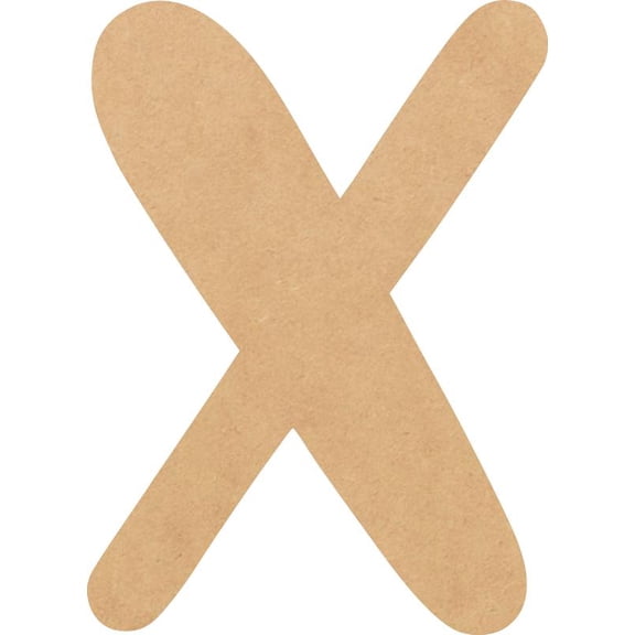 MDF Wood Letter X Craft, Paintable 4'' Tall Paintable, DIY Bright Orchid Script Font