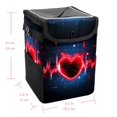 thumbnail image 5 of Electrocardiogram Foldable Car Trash Can with Lid, Leak-Proof, and Hanging Storage Bag - Car Garbage Can, Car Trash Can, Trash Can for Car, 5 of 6