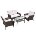 thumbnail image 4 of EAGLE PEAK 4-Piece Outdoor Furniture Set, All-Weather Patio Conversation Set w/ Dining Chairs & Coffee Table, 4 of 9