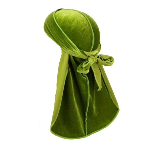 Velour Headwraps Assorted Colors Long Tail Pirate Hat Windproof Colors Durability Pirate Hat Single Layer Attractive Elasticity Comfortable Hair Bonnet olive