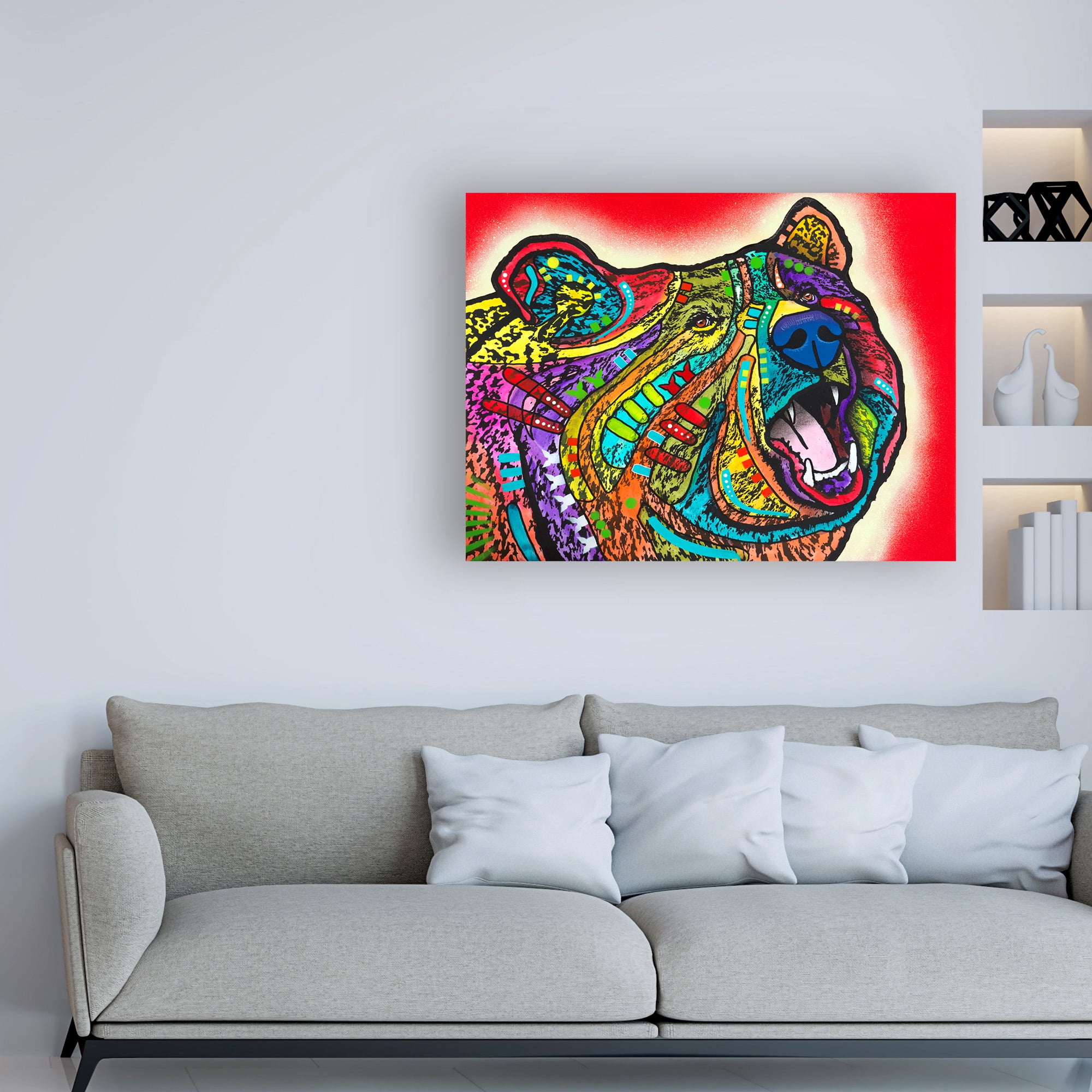 Trademark Fine Art 'Roaring Bear' Canvas Art by Dean Russo