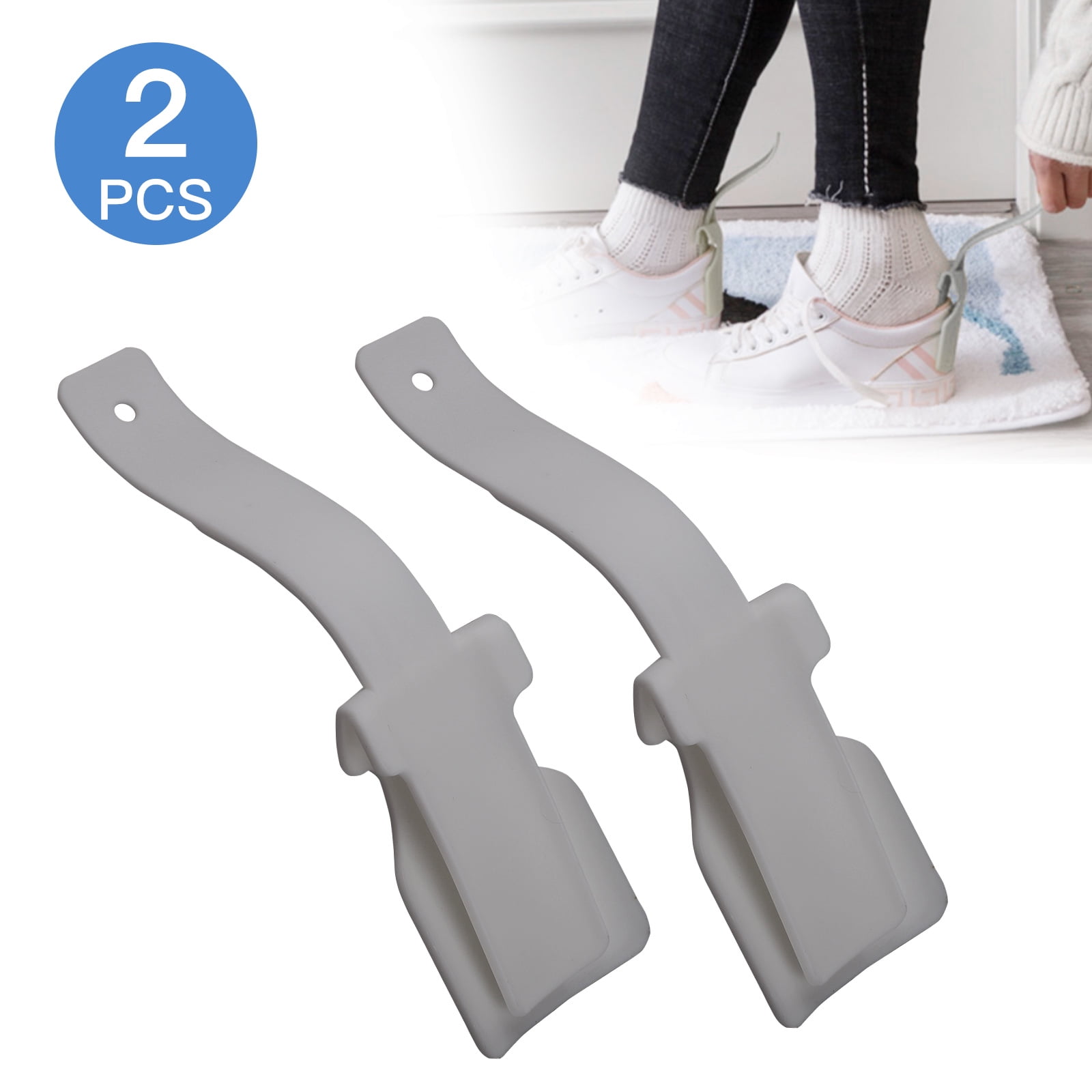 2020 New Shoe Support Portable Sock Slider Fits for All Shoes Pink, 4PC Lazy Shoe Helper,Handled Shoe Horn Shoe Lifting Helper,Easy on Easy Off Plastic Shoehorn for Men,Women & Kids 