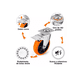 thumbnail image 2 of Rueda De Pvc 360° Función Giratoria Rodaja Con Freno 4 Pcs, 2 of 5
