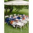 thumbnail image 3 of Outdoor Tablecloth with Umbrella Hole and Zipper, Navy Blue Christmas Rectangle Table Cloth 60x102 Inch Waterproof Tablecloth, Santa Elk Gifts Snowflake Winter Xmas Tree Picnic Table Cover for Patio, 3 of 7