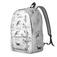 thumbnail image 2 of Cat Line Art White Pattern Backpack for School, Cute School Bag with Adjustable Shoulder Straps and Padded Back, 15.7"x11.8"x5.5", 2 of 5