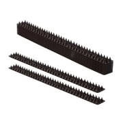 Outdoor Plastic Repellent Wall Defender Fence Spikes for Birds, 10 Pack Brown