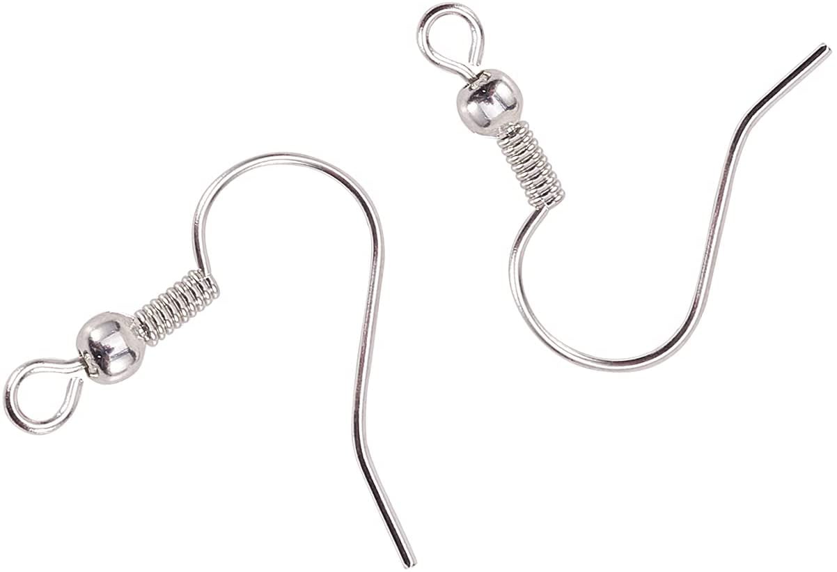 Silver 100x 925 Sterling Silver Earring Hook Wire Hypoallergenic Jewellery DIY Ear Wire 