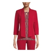 KASPER Womens Red Wear To Work Blazer Jacket Petites PS