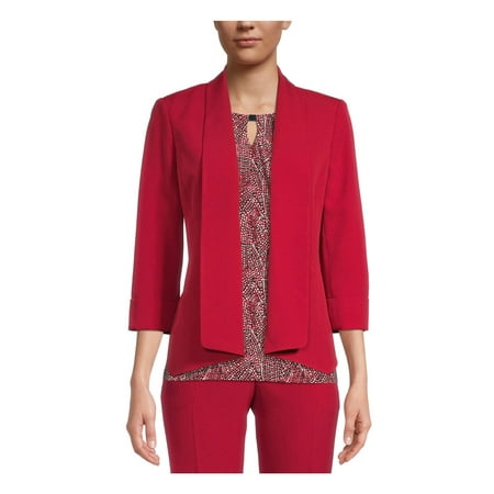 KASPER Womens Red Wear To Work Blazer Jacket Petites PS