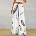 thumbnail image 4 of Ofertas en Walmart! QATAINLAV Wide Leg Pants for Women Fashion Floral Print Boho Beach Pants Casual High Waisted Flowy Lounge Palazzo Trousers Multicolor XL, 4 of 7
