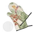 thumbnail image 3 of XMXT Heat Resistant Oven Mitts and Pot Holders Sets, Watercolor Retro Plants Oven Mitt Hot Pads Kitchen Cooking BBQ Gloves, 4 Pcs, 3 of 8
