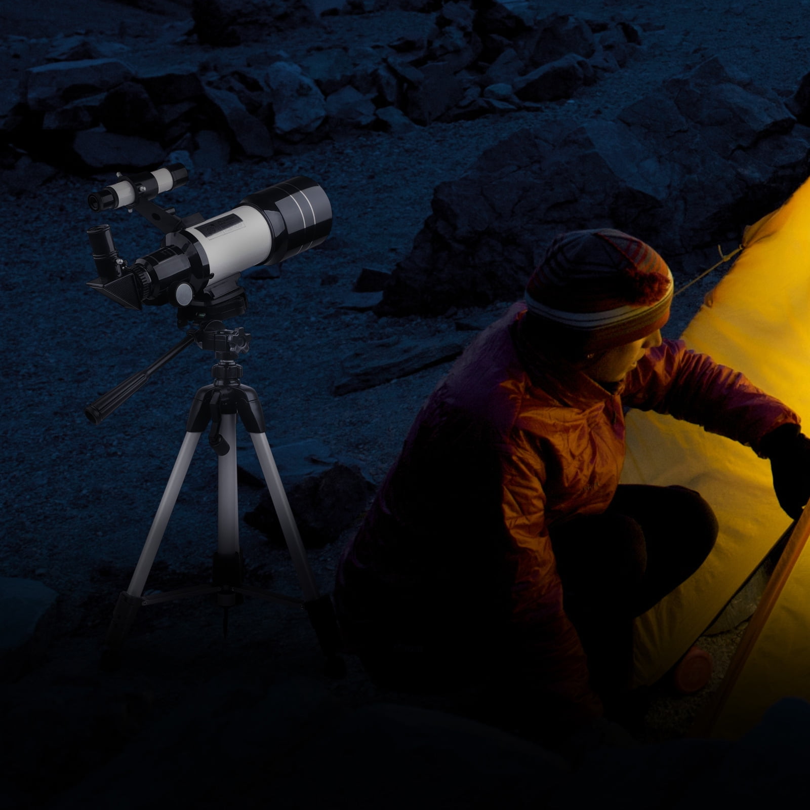 Telescope for Adults, 70mm Astronomical Refractor Telescope, Portable Travel Telescope for Kids Beginners for Moon Stargazing Outdoor Camping