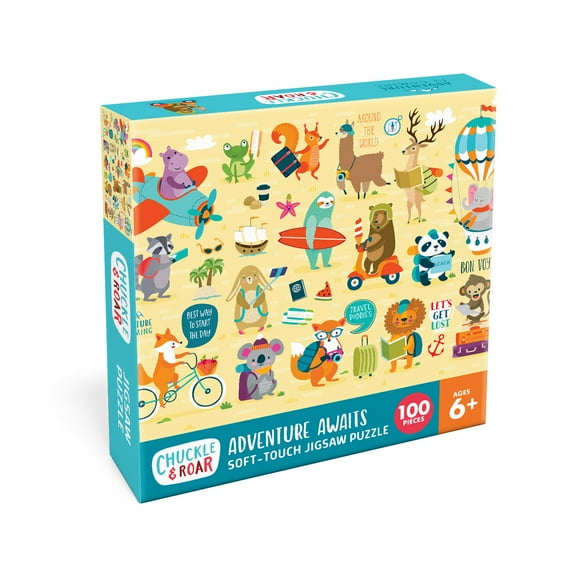 Chuckle & Roar 100-piece Adventure Awaits Soft-touch Interlocking Jigsaw Puzzle for Children Ages 6
