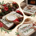 thumbnail image 6 of 2026 Christmas Home Party Decoration Merry Christmas Floral Linen Placemats Waterproof Heat Table Mats Holiday Dining Table Decor Christmas Celebration Party Supplies, 6 of 7