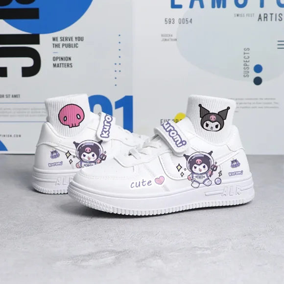 Cartoon Kuromi Kitty Cat Girls Shoes Sneakers for Children Student Casual Basketball Shoes Kid Sneakers Running Sports Shoes
