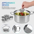 thumbnail image 2 of Large Pot,5 Sets Stockpots Stainless Steel Soup Pots Kitchen Cookware Set Induction Pots with Glass Lids, 2 of 9