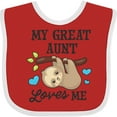 thumbnail image 3 of Inktastic My Great Aunt Loves Me with Sloth and Hearts Boys or Girls Baby Bib, 3 of 4