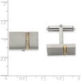 thumbnail image 3 of Titanium Brushed Yellow Ip-Plated With Cz Rectangular Cuff Links Made In China tbc117, 3 of 5