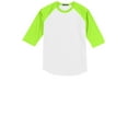 thumbnail image 5 of Sport-Tek Colorblock Raglan Jersey-XS (White/ Lime Shock), 5 of 6