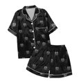 thumbnail image 7 of Halloween Pajamas Halloween Casual Soft Button Short Sleeve Pajamas for Women Set, 7 of 7