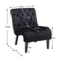 thumbnail image 2 of Upholstered Accent Chair for Living Room, Velvet Tufted Armless Chaise Lounge, Modern Leisure Sofa Chair with Wood Legs for Home Living Room Bedroom Apartment, Black, 2 of 7