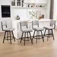thumbnail image 4 of Zesthouse 26.6" Swivel Bar Stools Set of 2, Modern Counter Height Stools with Solid Back & Metal Base, Linen Upholstered Barstools for Kitchen Island, Gray, 4 of 10