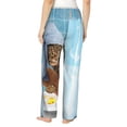 thumbnail image 3 of Balery Funny Cat Taking a Bath print Women's Pajama Pants,Ultra Lightweight Pjs,Lounge Pant-, 3 of 9