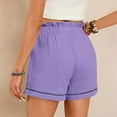 thumbnail image 4 of Workout Shorts Women Fashion Spring Summer Solid Color High Waist Pocket Loose Fit Wide Leg Bermuda Cargo Board Gym Purple Bottoms Sizes 2XL, 4 of 7