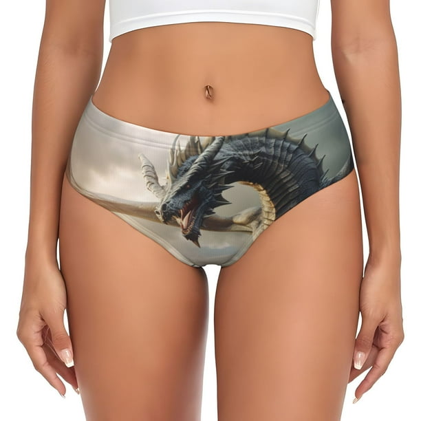 Balery Swordsman Cool Dragon Ropa Interior de Algodón para Mujer con Dibujo – Braguitas Cómodas y Elásticas, Estilo Clásico-Medium