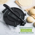 thumbnail image 4 of Chef Tacos Authentic Cast Iron Tortilla Press, 8-Inch, Pre-seasoned Corn or Flour Tortilla Maker, Pataconera, Roti Dough, 4 of 5