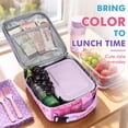 thumbnail image 5 of Tirrinia Insulated Lunch Box for Women, Portable Thermal Small Lunch Bag for Office Work Picnic, Reusable Compact Lunchbox Cooler Tote for Adults Teens, Hot Pink Heart, 5 of 8