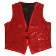 thumbnail image 5 of Kids Sequin Vest Kids Girls Boys Sleeveless Red Vest Sparkly Vest Hip-Hop Dance Shirts Disco Stage Performance 3-5 Years, 5 of 5