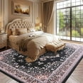 thumbnail image 5 of Homore Antique Floral Faux Wool Area Rug,7' x 10', Black, 5 of 7