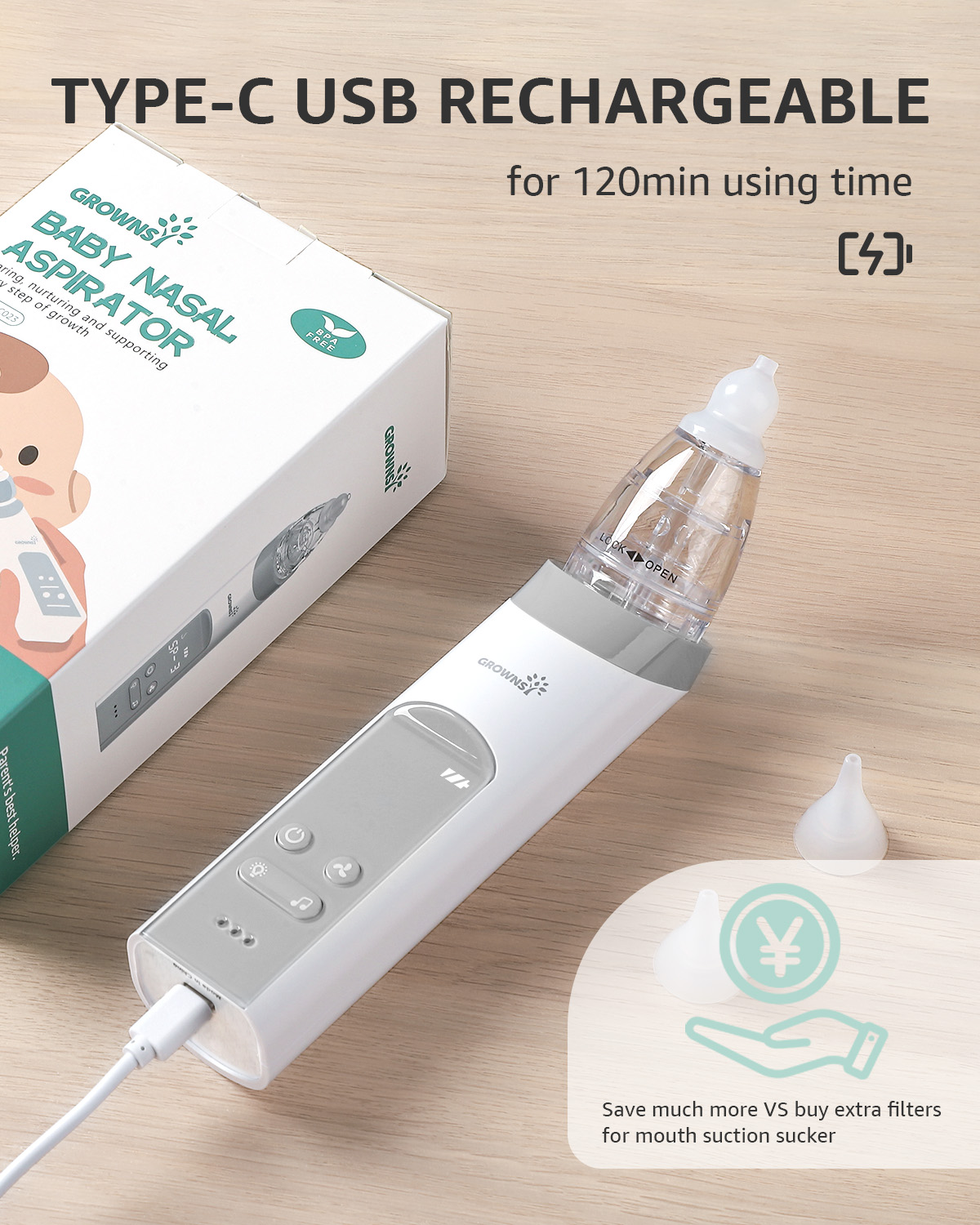 GROWNSY Baby Nasal Aspirator Nose Sucker photo 8