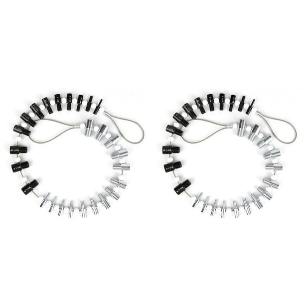 2X Comprobador de Roscas Portátil Perno Tuerca Tornillo Perno Tuerca Tornillo Comprobador Checker 26 Juego de Herramientas de Medición de Calibre Macho/Hembra