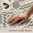 thumbnail image 6 of ODIKA 6'x9' Gray Beige Geometric Design Washable Area Rug Intricate Granite Pattern Motif Non-Slip, Easy Care, for Family Room, Living Mater Bedroom, 6 of 7
