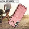 thumbnail image 6 of Phone Case for Samsung Galaxy A24 4G/5G Wallet Cover with Tempered Glass Screen Protector and Ring Stand Credit Card Holder Slot Leather Cell A 24 24A LTE Women Girls Pink, 6 of 14