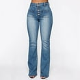 thumbnail image 3 of Aloohaidyvio Jeans for Women under $15.00,Womens Flare Jeans Mid Waist Bell Jeans Stretch Slim Pants Length Jeans,Jeans for Women Stretch, 3 of 6