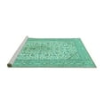 thumbnail image 2 of Ahgly Company Machine Washable Indoor Rectangle Persian Turquoise Blue Traditional Area Rugs, 2' x 4', 2 of 4