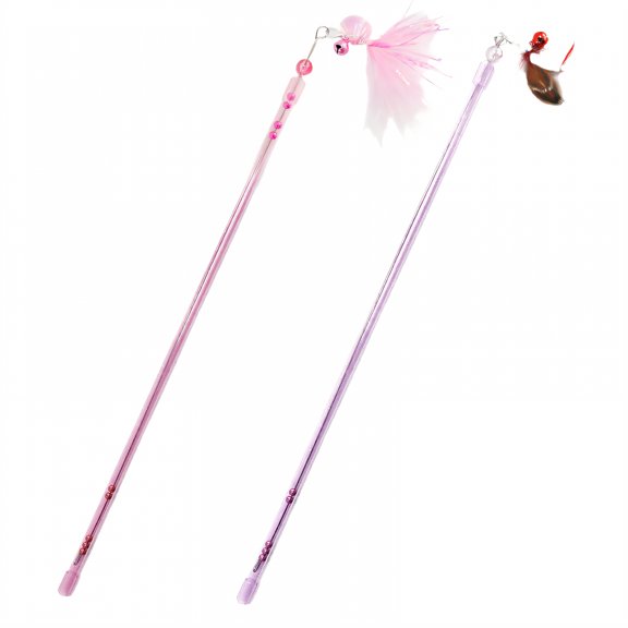 BESTSKY 2Pcs Kitten Toys,Swift Play Action Cat Enrichment Toys for Indoor Cats,Dynamic Interaction Fun Cat Wands for Indoor Cats,Style1