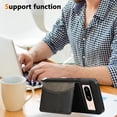 thumbnail image 5 of for Google Pixel 8 Pro Wallet Case with Card Slots, Hand Wrist Strap Rotate Ring Design, Finger Grip Ring PU Leather Magnetic Button Shockproof Purse Phone Cover for Google Pixel 8 Pro, Black, 5 of 6