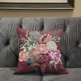 thumbnail image 4 of Amrita Sen Friendship Bouquet Indoor/Outdoor Pillow with Removable Cover in Purple Green Peach16x16, 4 of 4